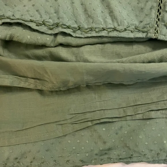 Tularosa Aritzia Luna Green Off The Shoulder Ruffle Mini Dress sz M - Picture 7 of 13